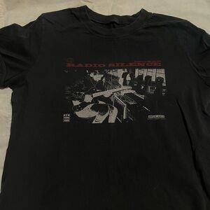 Brandy Melville Black 'Radio Silence' Graphic Tee